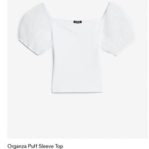 Express Organza Puff Sleeve Top